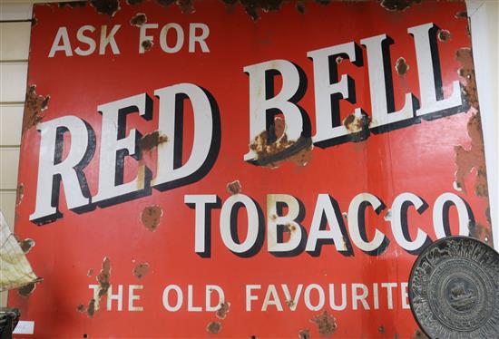 A Red Bell Tobacco enamel sign